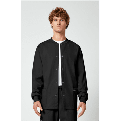 Men's Snap Front Jacket in Black WW360
