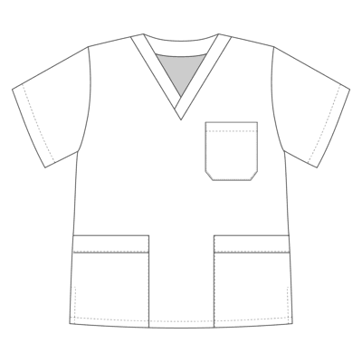 MF Premium Unisex Three Pocket Scrub Top with Chest Pocket and Normal Collar